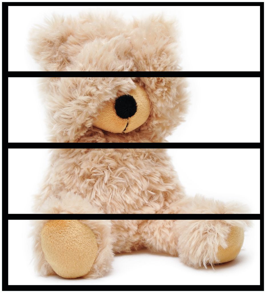 Wallario Möbelfolie / Aufkleber, geeignet für Ikea Malm Kommode mit 4 Schubfächern - Süßer Teddybär