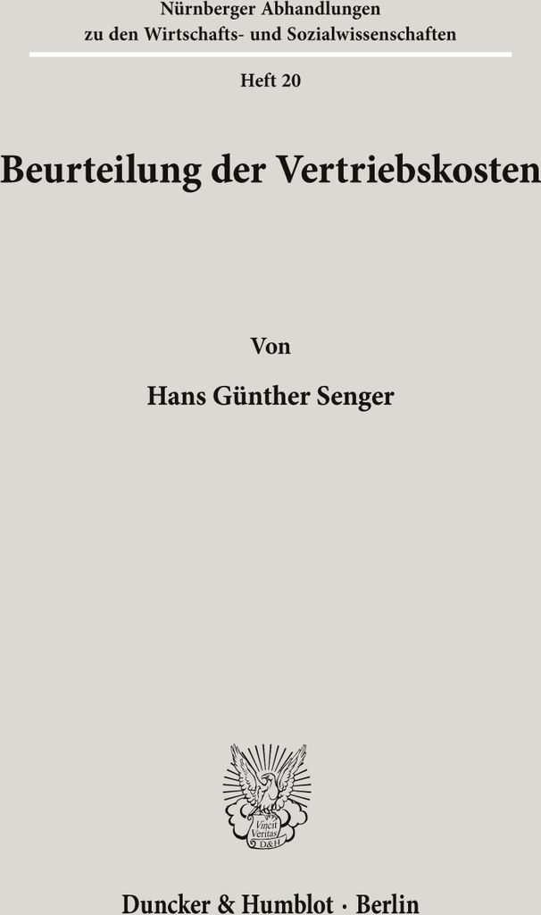Beurteilung der Vertriebskosten.