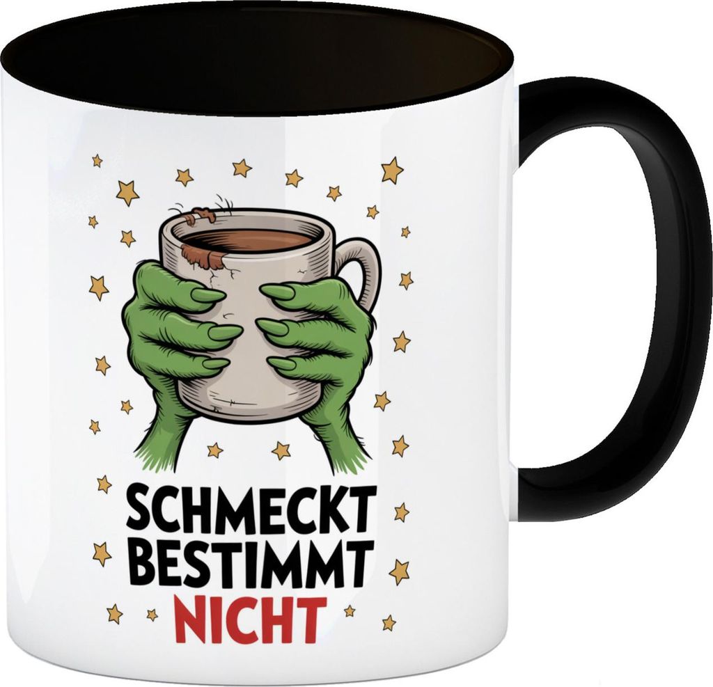 Weihnachtsmuffel Kaffeebecher in schwarz - Schmeckt Bestimmt Nicht