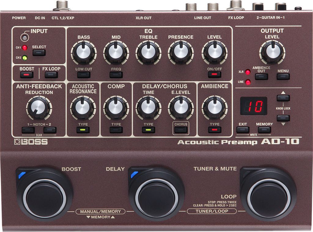 Boss AD-10 Preamp Effektgerät für Akustik-Gitarre