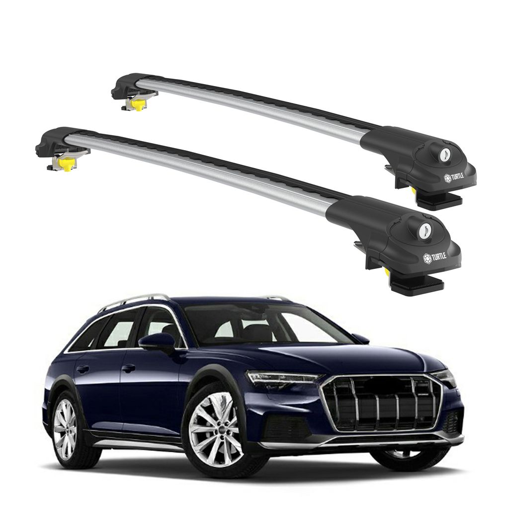 TURTLE DACHTRÄGER AIR-1 AUDI A6 ALLROAD (C8) 2019 - 2024 Raised Rails , Silber