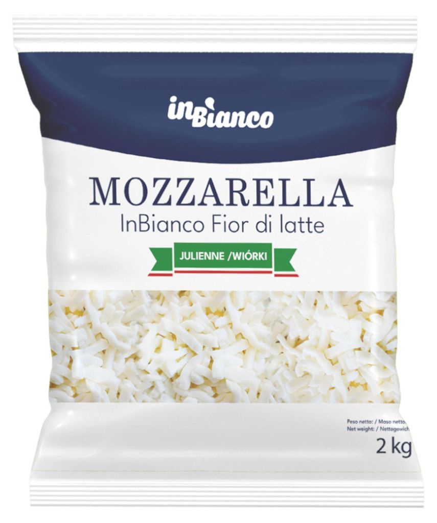 Mozzarella Fior di Latte râpée, 2 kg, marque InBianco Image du produit 