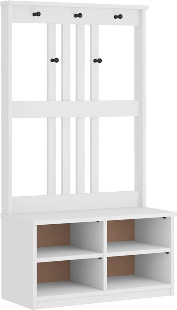 Garderobenständer SANDNES Weiß 87x40x159,5cm Massivholz Kiefer