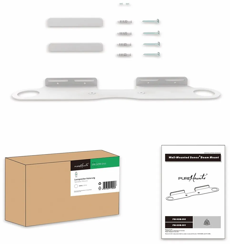 Supporto Sonos Beam Bianco PureMounts: Design Minimal per il Salotto - 5