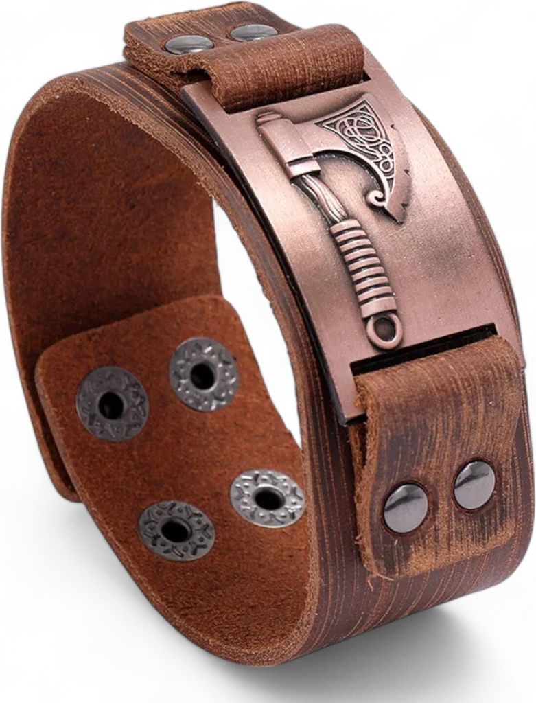 Wickinger Axt Silber Bronze Gold Armband verstellbar Mittelalter Bronze