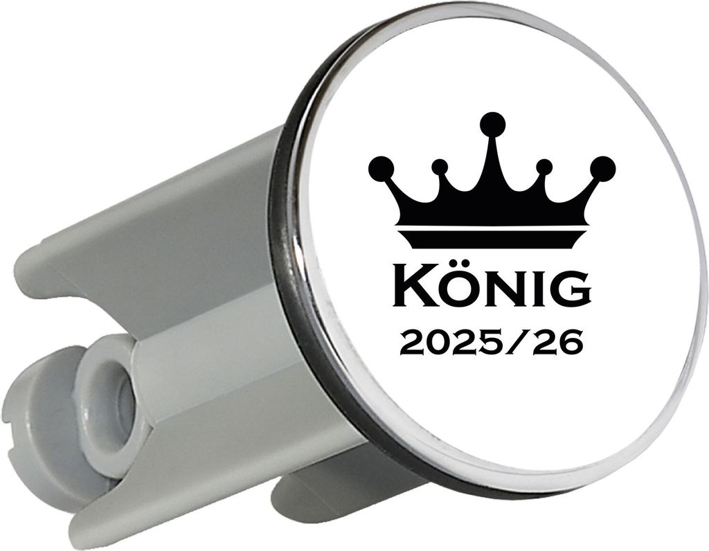 Huuraa Waschbeckenstöpsel König 2025/26 Schützenkönig 4cm höhenverstellbar Abflussstopfen Geschenkidee