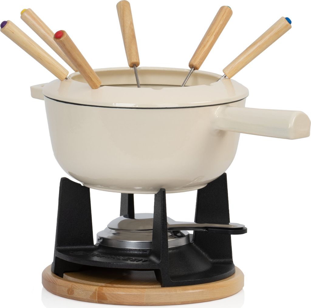 A fondue set is displayed on a white background.
