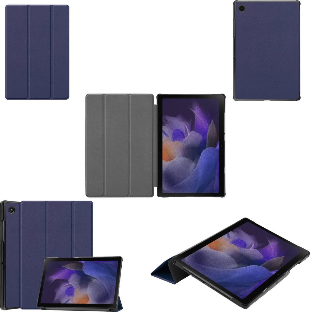 Für Samsung Galaxy Tab A8 2021 3folt Wake UP Smart Cover Blau Tablet Tasche Etui