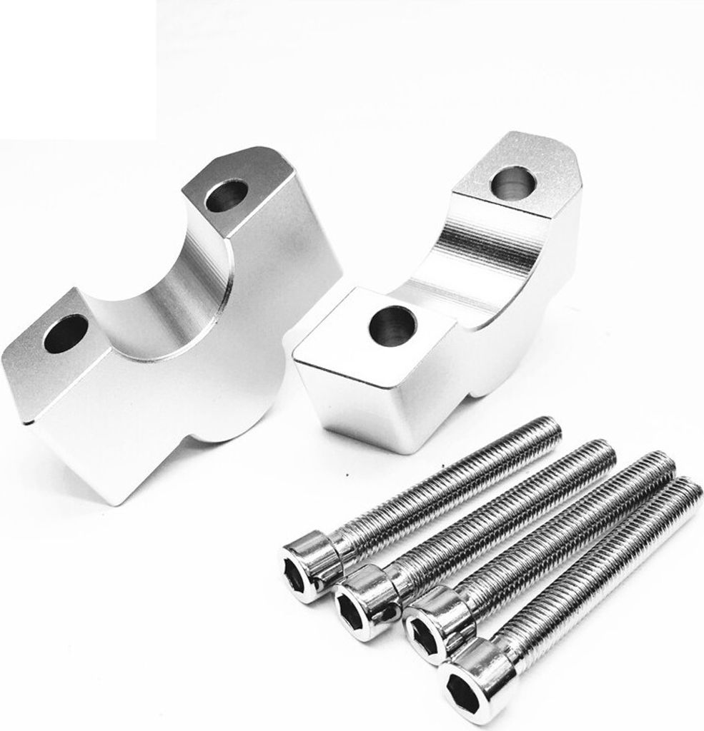 CNC Handlebar Risers Bar Clamp Extend Adapter mit Bolzen für KAWASAKI VULCAN S VN650 15-19 silber