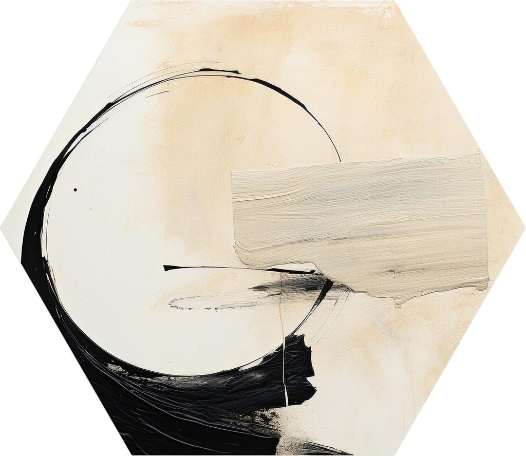 DEQORI Fototapete Sechseck 90x78 cm 'Zen im Impuls' Wand Tapete Leinwand Sticker