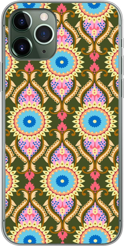 MuchoWow Handyhülle Schutzhülle Hülle für Telefoonhoesje iPhone 11 Pro Design - Orient - Retro Silikon Softcase Handy Hülle - Handy