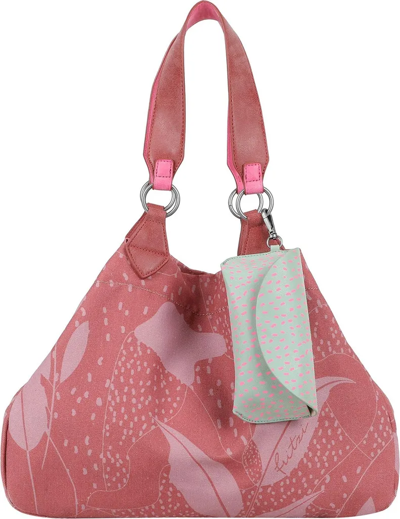 Fritzi aus Preußen Izzy Medium Limited Leaves Canvas Shoulder Bag Bordeaux