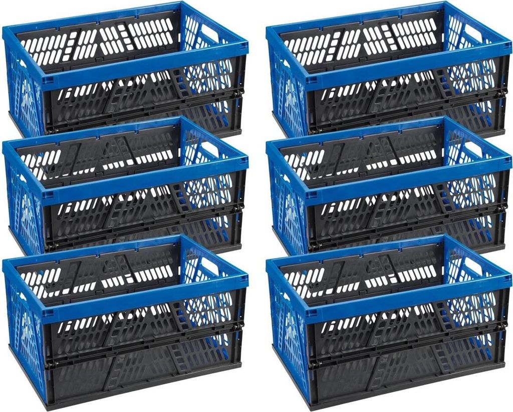 Novaliv Boîte pliante 45l Bleu Lot de 6 - Boîte en osier Image du produit 