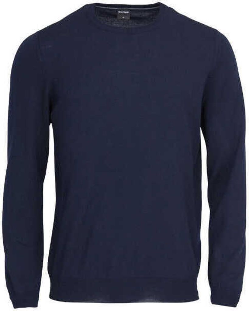 OLYMP Pullover XL Rundhals Wolle nachtblau, Größe:X-Large