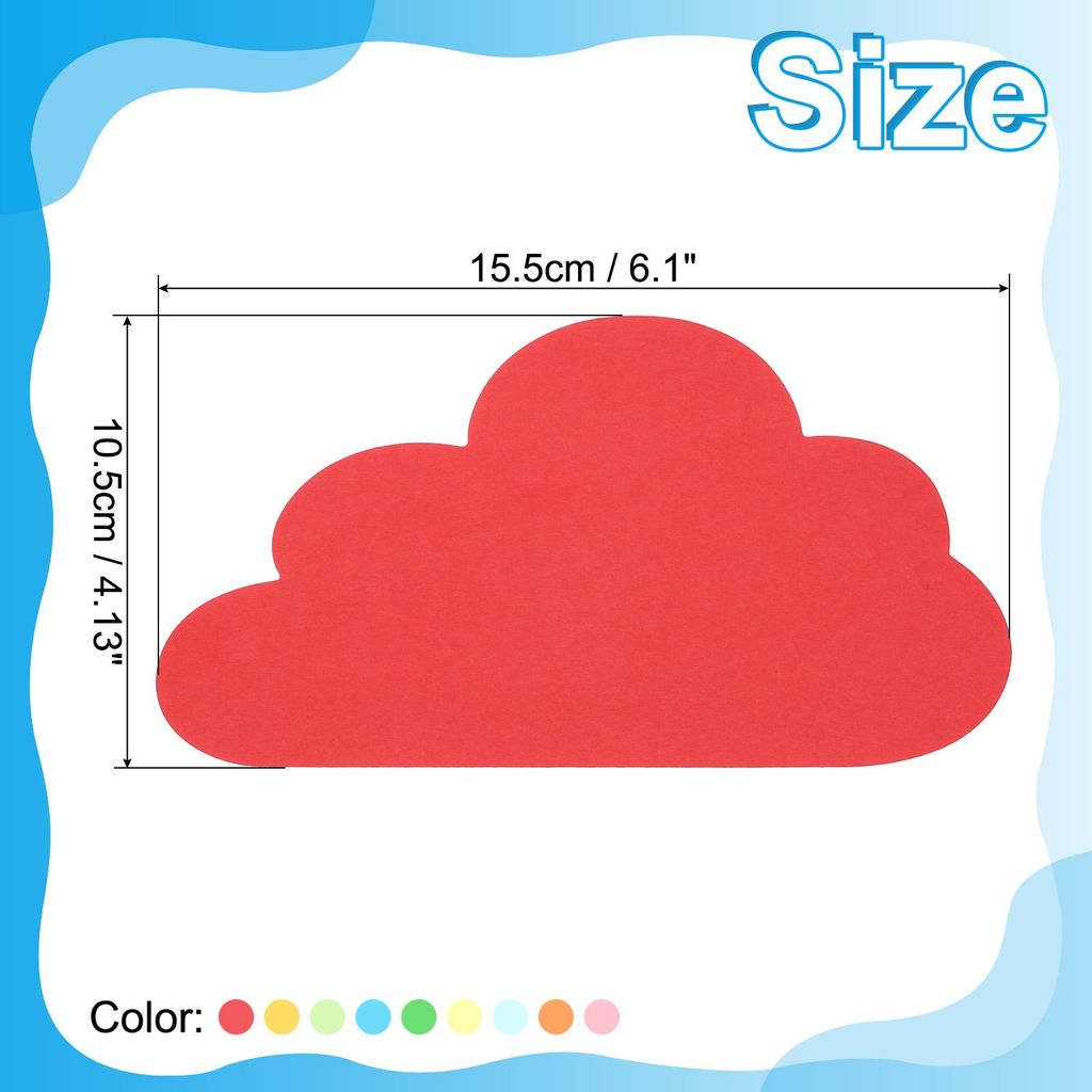 4.2x6.1" Ausschnitte aus Papier, 54 Stš¹ck Wolken in verschiedenen Farben ausgeschnittenes Papier fš¹r Pinnwandkunst, Bš¹ro, Klassenzimmer, P...