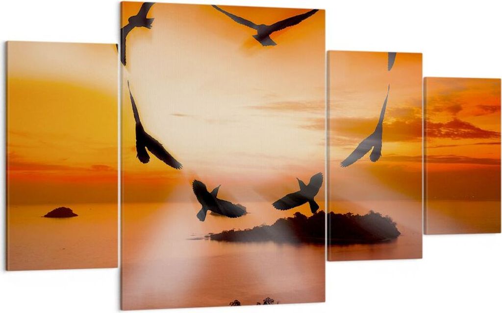 Bild auf Leinwand - Leinwandbild - Natur Landschaft Insel Meer - 160x90cm - Wand Bild - Wanddeko - Leinwanddruck - Bilder - Kunstdruck - Wanddekora...