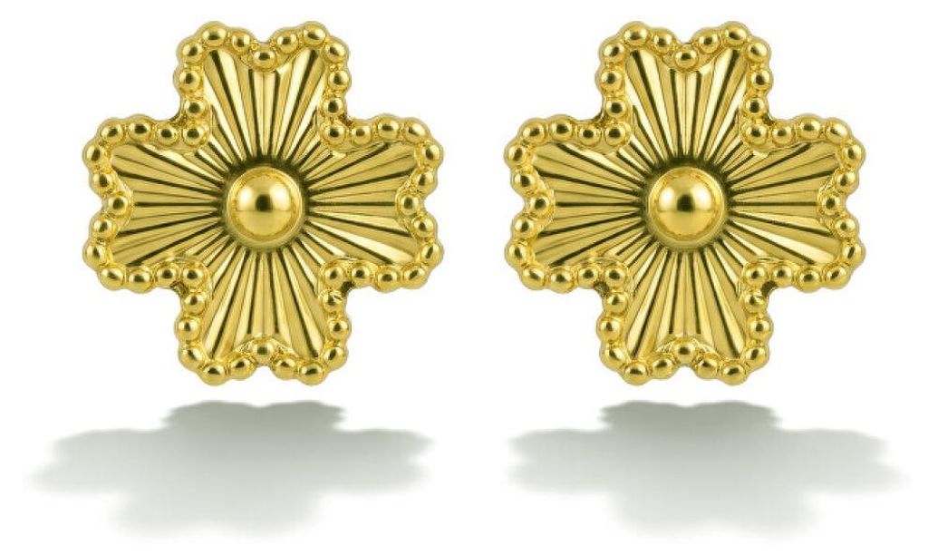 Gold-plated stud earrings Flowers VWE260582G