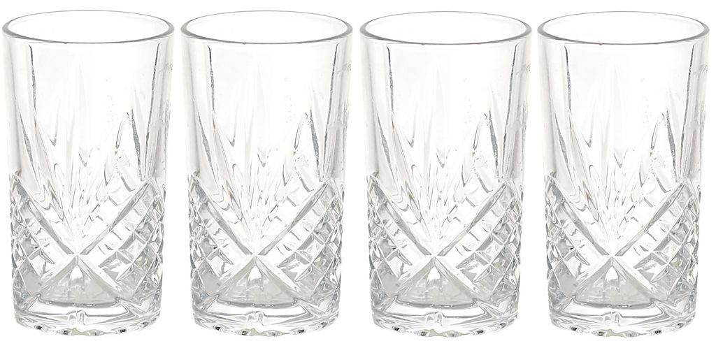 Cook Concept Cocktail Trinkglaser - Luxe Relief - transparent - Glas - Set 4x Stuck - 350 ml