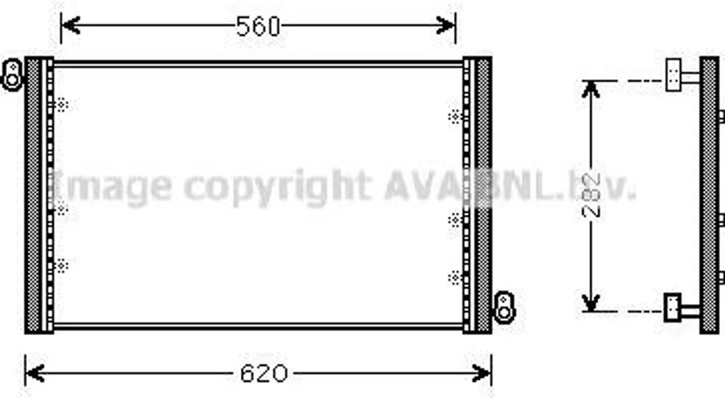 Condensateur de Climatisation AVA FT5272 OE 46818519 pour Fiat Multipla