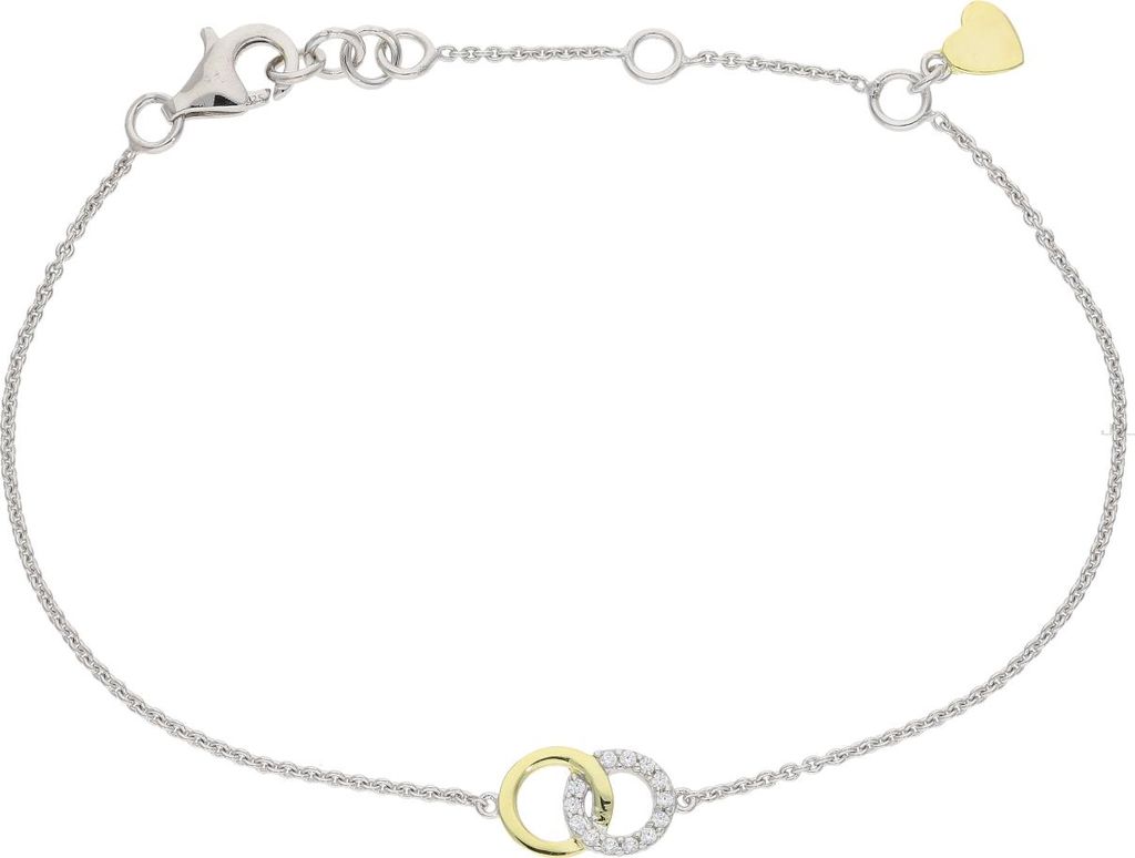 JuwelmaLux Armband 925/000 Sterling Silber vergoldet mit synth Zirkonia JL10-03-1642