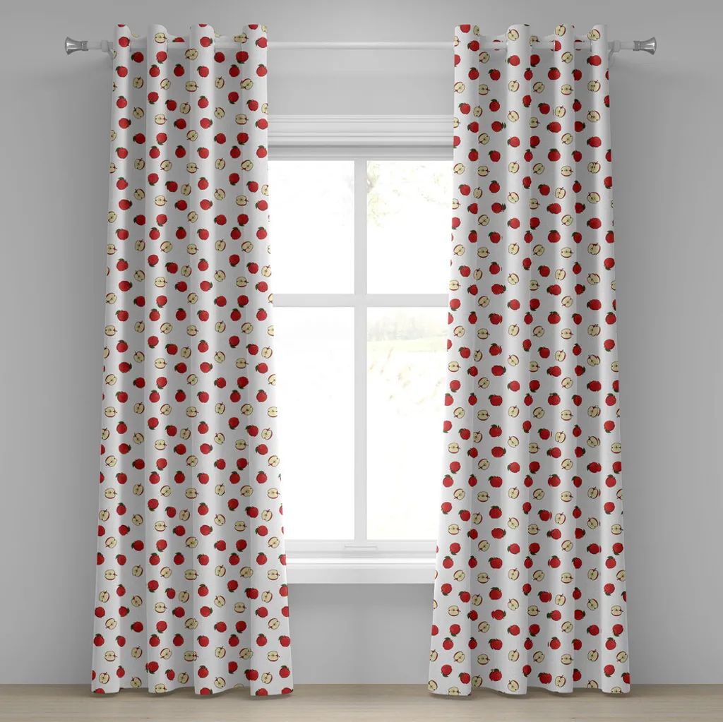 ABAKUHAUS Rideau à œillets pomme rouge 280x245 cm pour décor estival