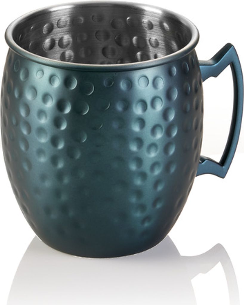 Moscow Mule NOCTURN, 0,5 ltr., Ø 9 cm, Höhe 10 cm, blau matt, gehämmert