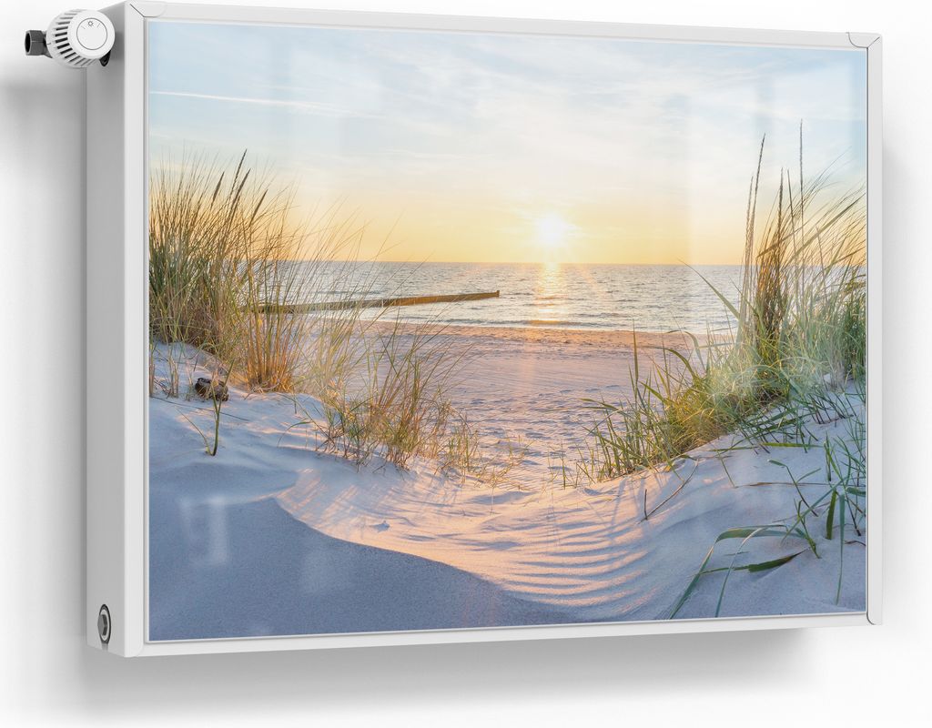 DEQORI Magnetmatte Heizung Standard 80x60 cm 'Abendsonne an der Ostsee' Magnetfolie