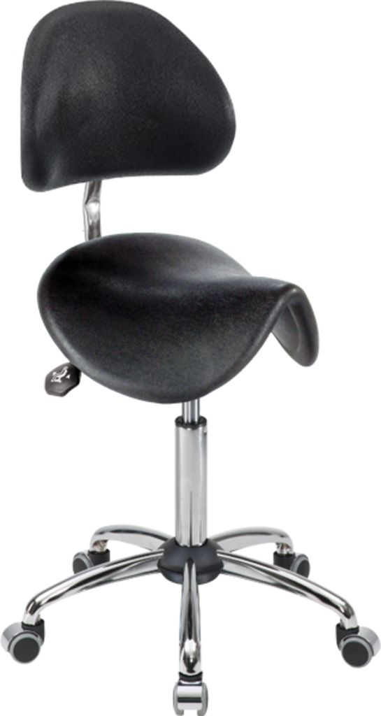 Meychair Hocker 4136 A4R-MED-TR-PU Rollen Rücken sw