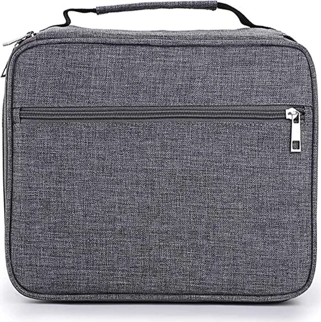 Astuccio Grande In Tela Con Scomparti E Cerniere, Per Ragazzi, Grigio, Capiente E Leggero - 3