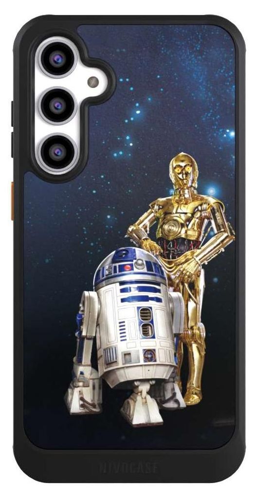 NIVOCASE Hülle für Samsung Galaxy S23 FE Handyhülle NIVOcore Case Schwarz Star Wars Weltall R2D2