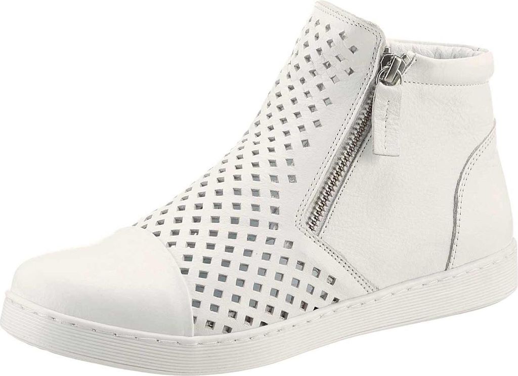 ANDREA CONTI Damen Nappaleder-Hightop-Sneaker, weiß, Größe:41