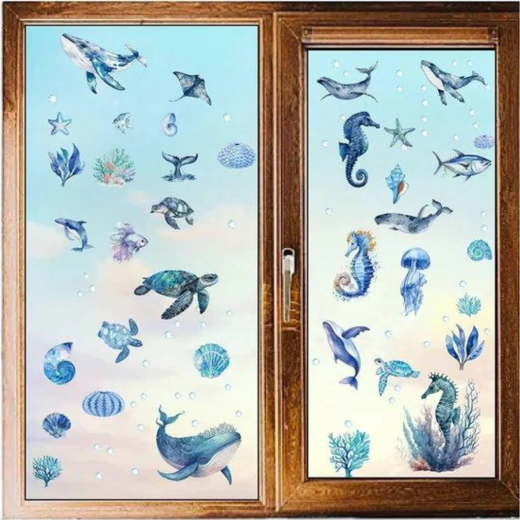 Stickers muraux marins pour chambre et frigo - Décoration PVC étanche