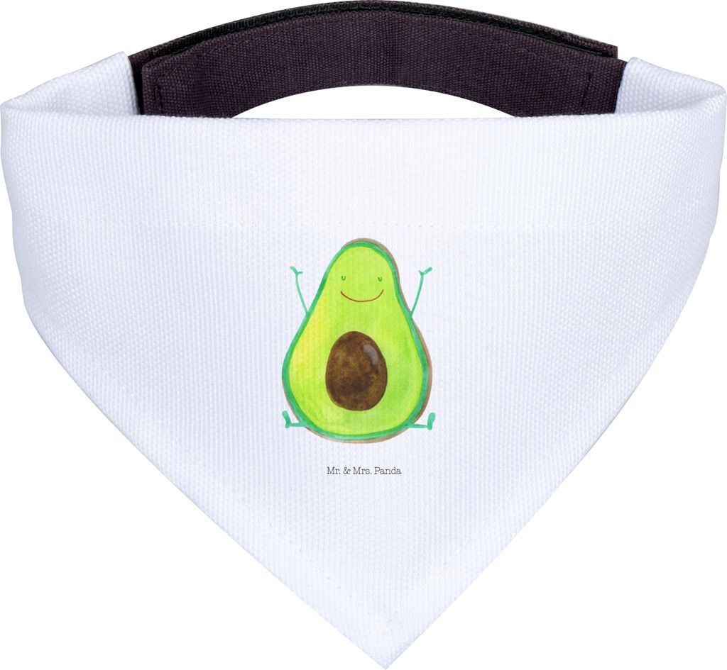Mr. & Mrs. Panda Halstuch Für Hunde Avocado Glücklich - Weiß - Geschenk, Hundehalstuch, Chaos, Hund, Hunde-Bandana, Frucht, Tuch, Freude