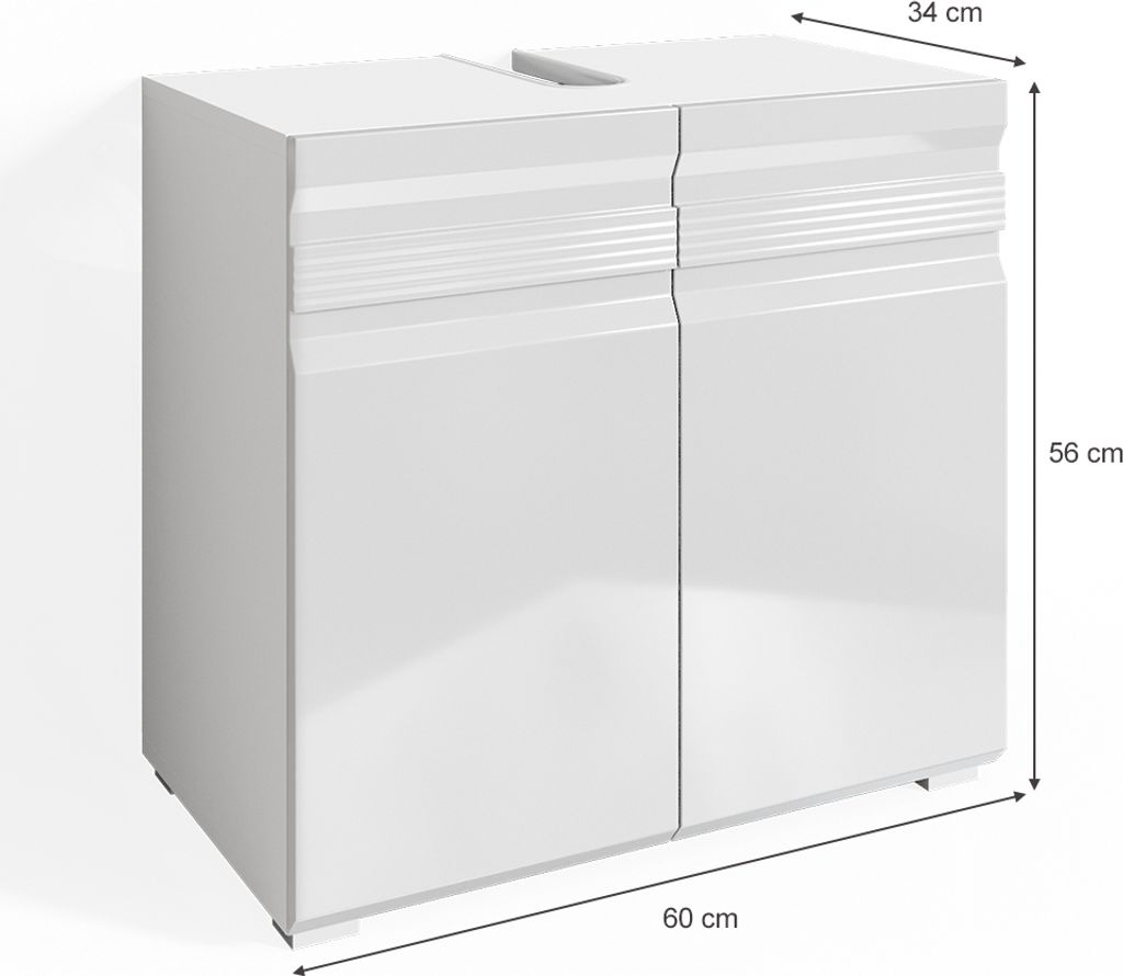 Vicco Szafka pod umywalkę Freddy, 60 x 56 cm, Biały wysoki Zdjęcie produktu 3