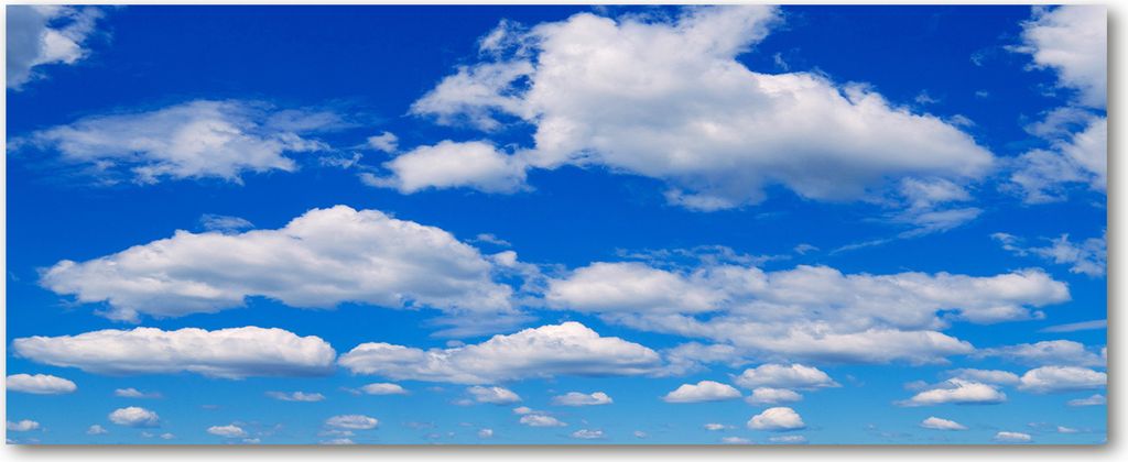 Tulup Leinwandbild - 125x50 cm - Wandkunst - Drucke auf Leinwand - Leinwanddruck - Landschaften - Blau - Wolken Himmel