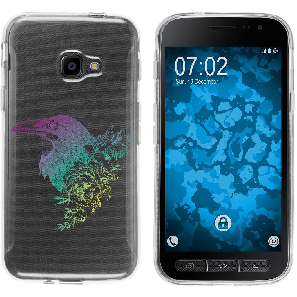 PhoneNatic Case kompatibel mit Samsung Galaxy Xcover 4 / 4s Silikon-Hülle Floral Rabe M4-4