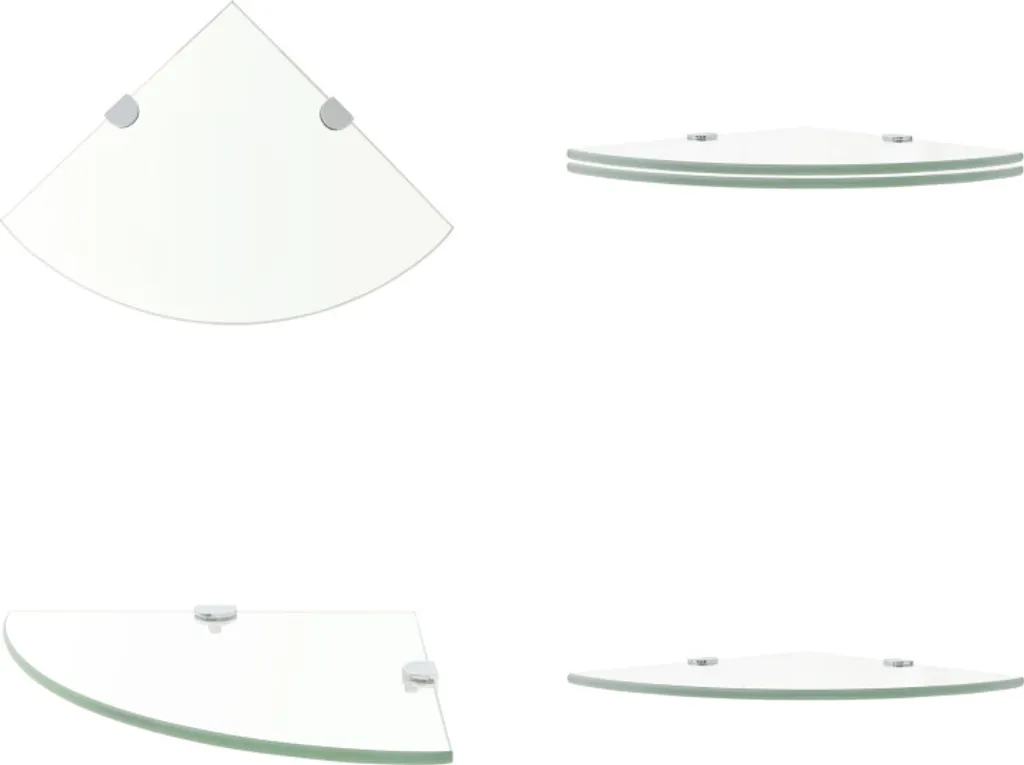 vidaXL Set 2 Mensole Angolari in Vetro e Cromo: Stile e Luce in Casa