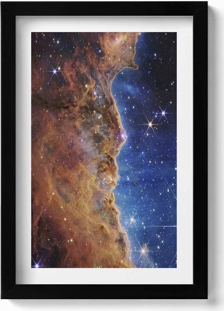 Weltraum- und Sternenfotos von der NASA– Wandbild mit Rahmen – Gerahmtes Bild – Wanddekoration – 20x30 cm – Schwarz