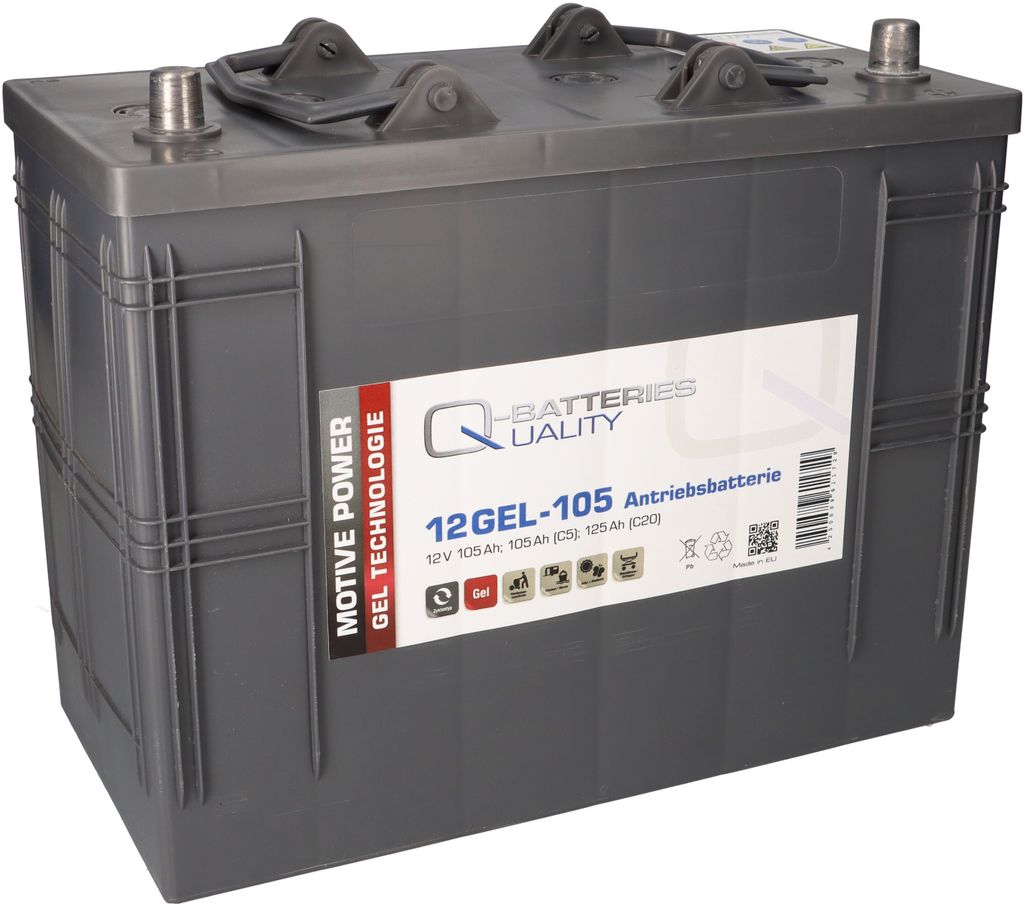 Quality-Batteries 12GEL-105 Antriebsbatterie 12 Volt 105 Ah (5h), 120 AH (20h) / Blei-Gel-Akku