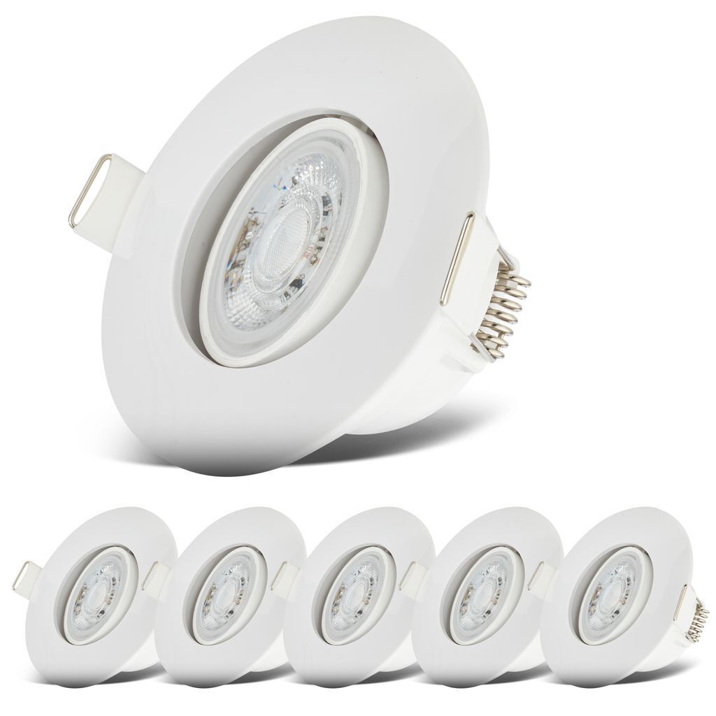 Lot de 6 spots LED encastrables orientables IP65 – Salle de Image du produit 