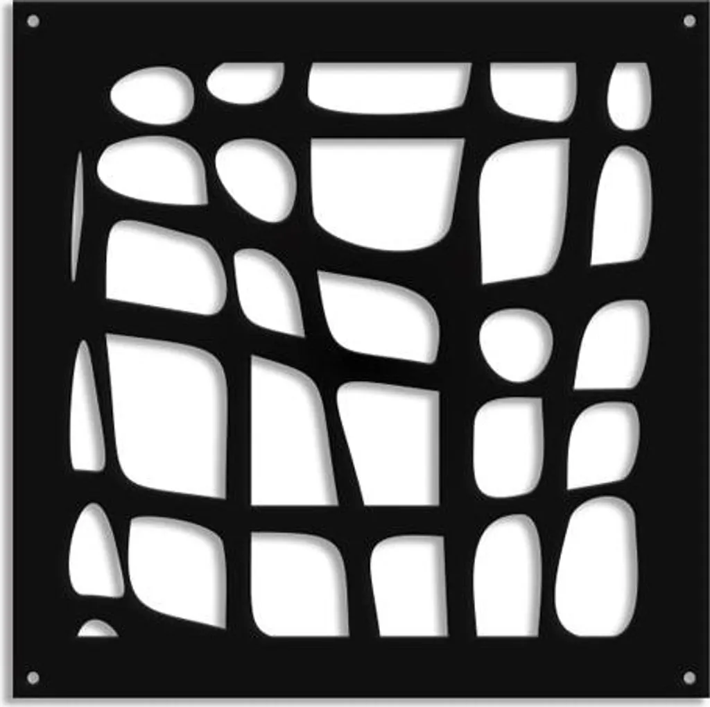 Pannello Decorativo ABSTRACT 73x73 Nero - PVC Traforato per Design