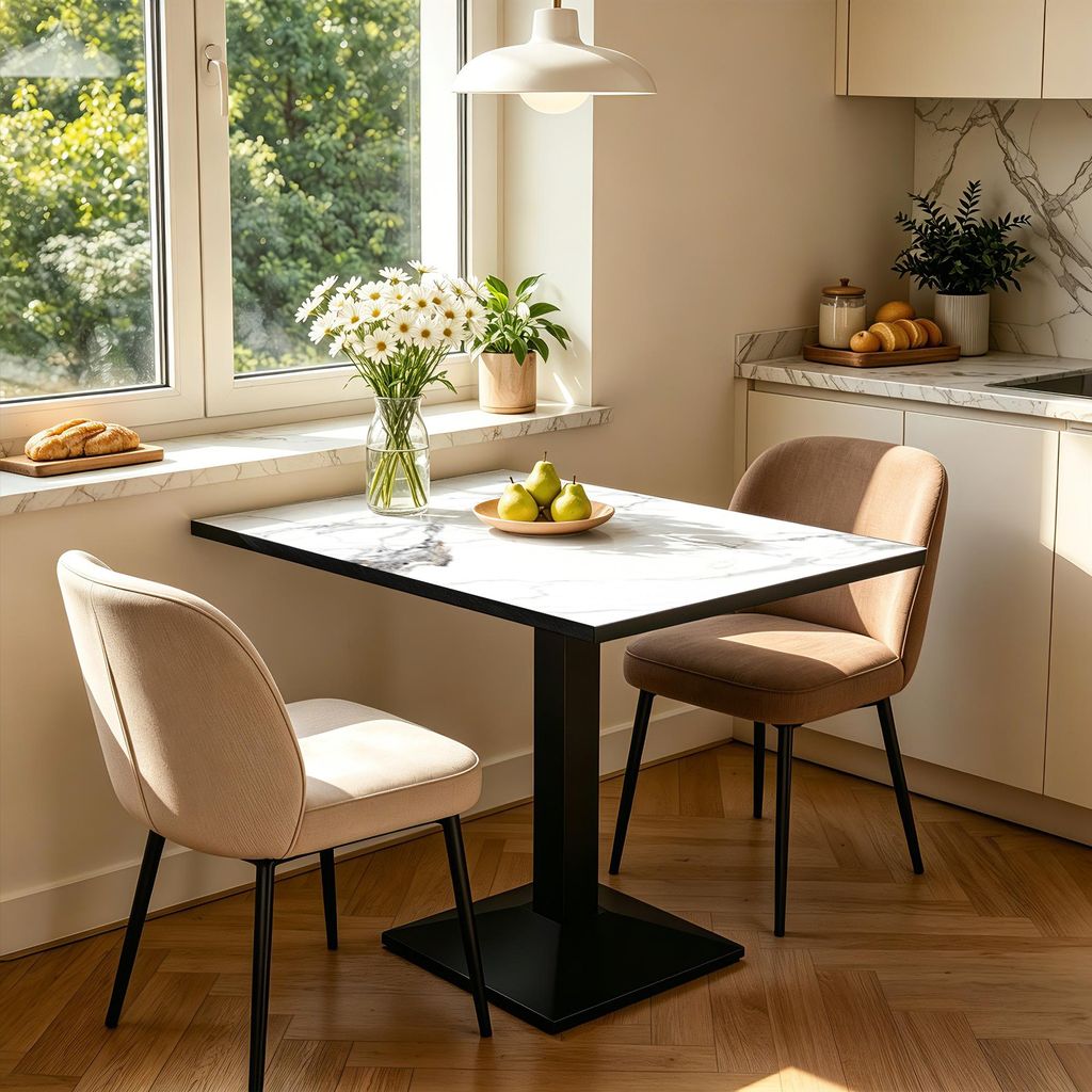 FATIVO Esstisch Sintersteinplatte 76x60x78 cm Produktbild 