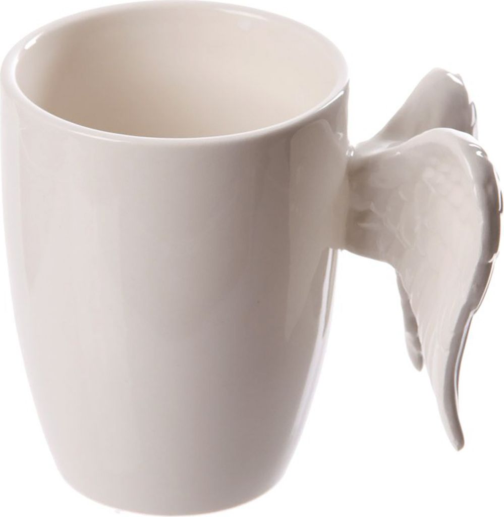 Weiße Engelsflügel Tasse aus Keramik, himmlisches Engel Produktbild 