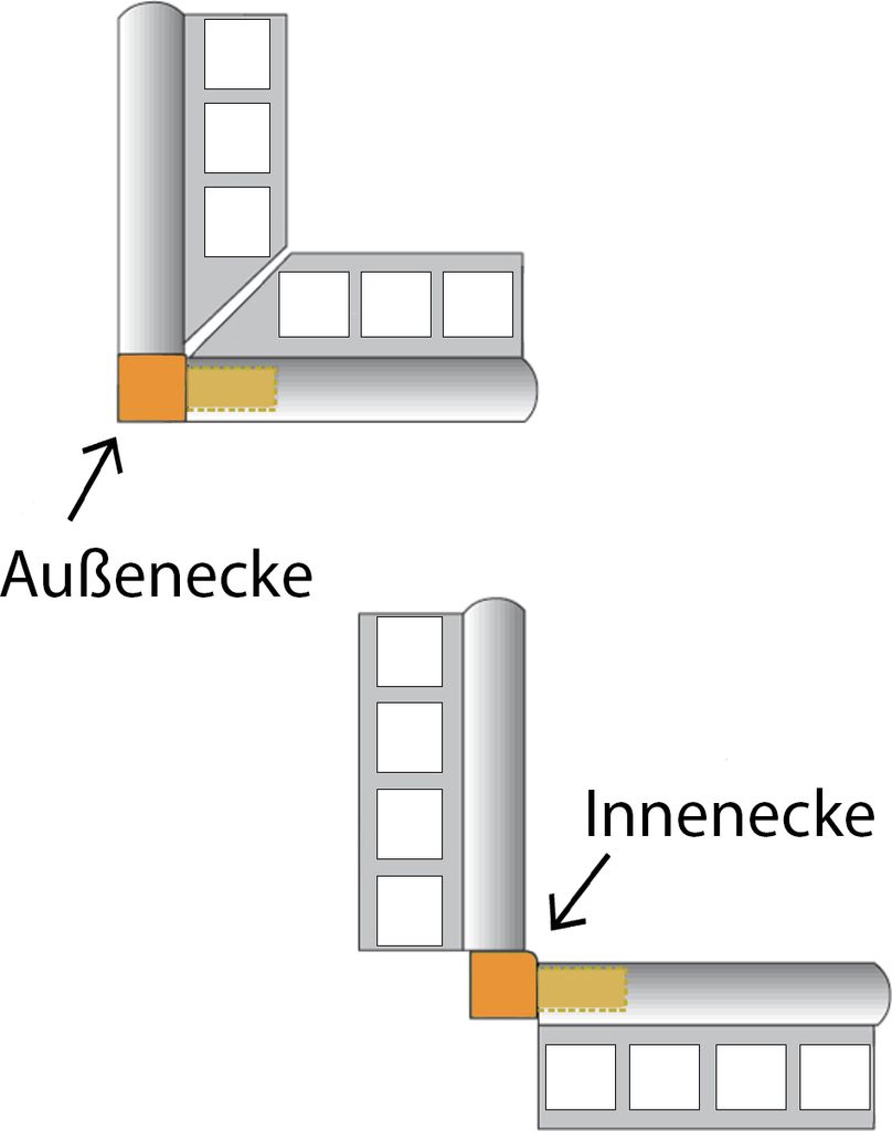 Außenecke und Innenecke Quadratprofil 12,5 mm V2A Edelstahl Produktbild 