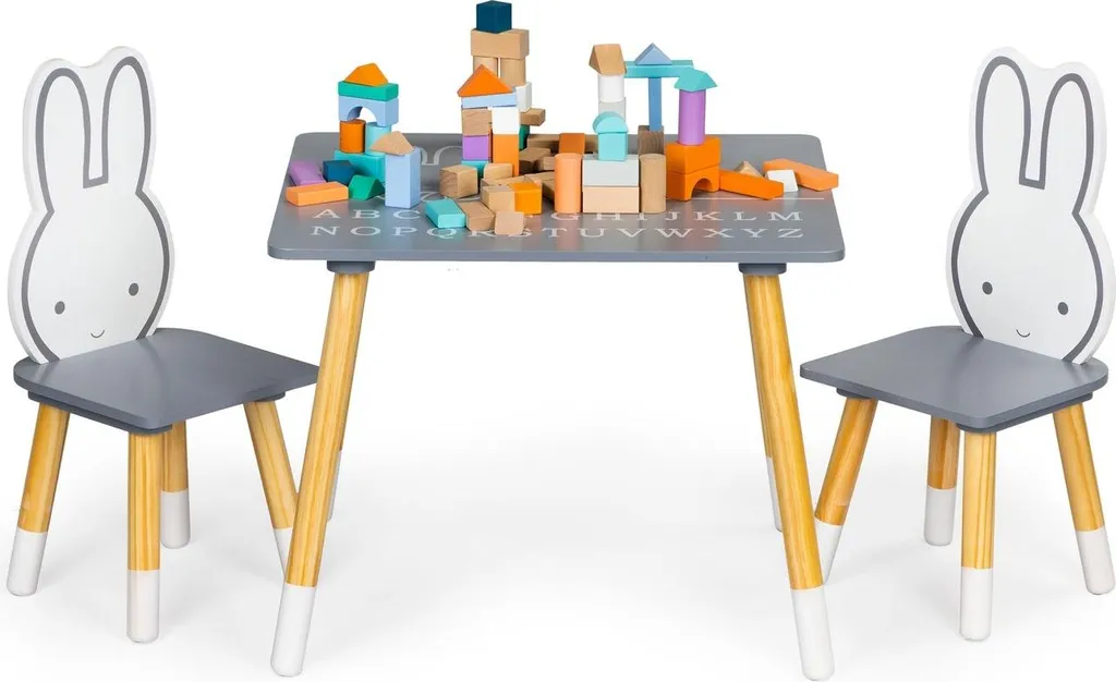Ensemble table et 2 chaises enfants bois - Design ergonomique et robuste