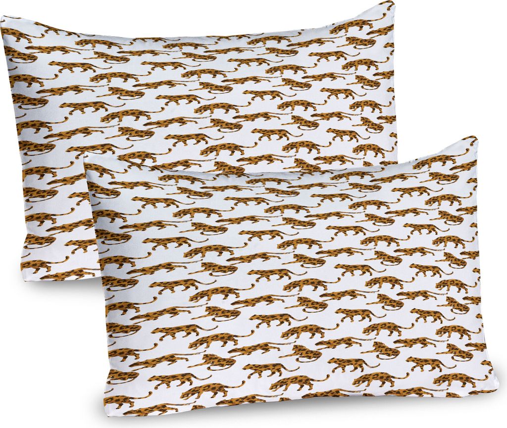 ABAKUHAUS Jaguar Kissenbezug Packung mit 2, Aquarell Weitere Kriterien Komposition von exotischen afrikanischen Tiere Hand gezeichneter Entwurf, De...