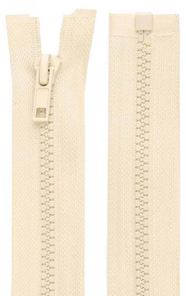 1 Reißverschluss Plastik Kunststoffprofil 5mm 75 cm teilbar, Autolock, Farbwahl hellbeige