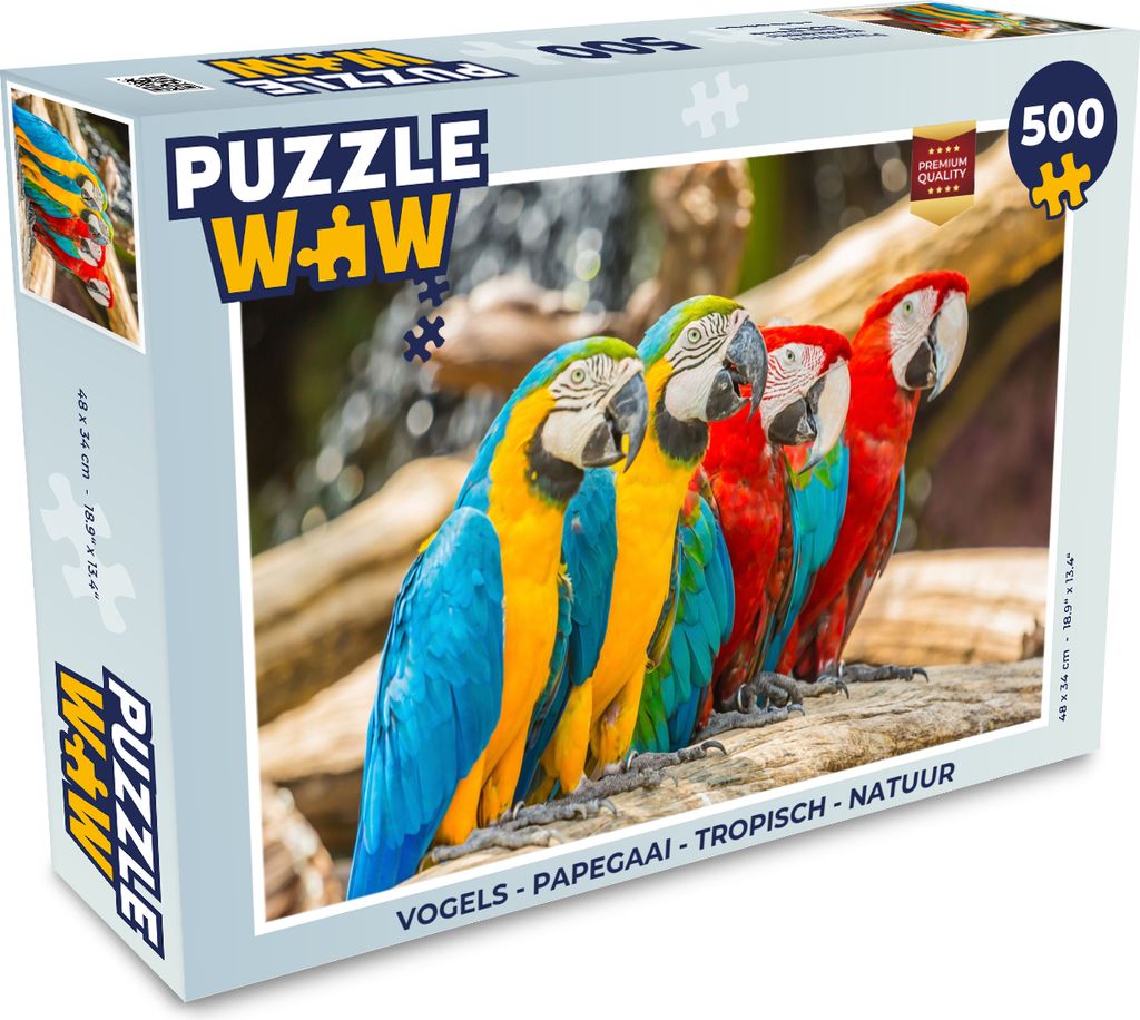 MuchoWow Puzzle 500 Teile Vögel - Papagei - Tropisch - Natur - 500 Teile - Kinder - Selberbauen - Puzzlespiele