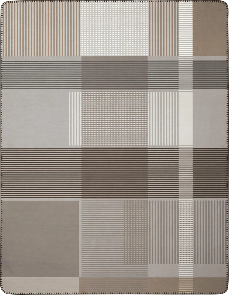 Plaid chaud 150x200 Biederlack Maze Stone pour soirées cocooning zen