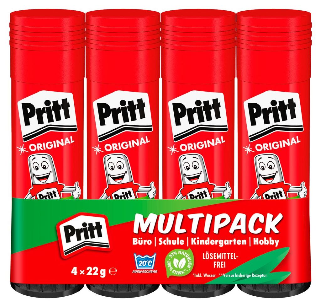Pritt Klebestifte Sparpack 4 Stück Kleber Set für Schule Produktbild 